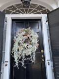Skull wreath for Halloween on Federal Street Court